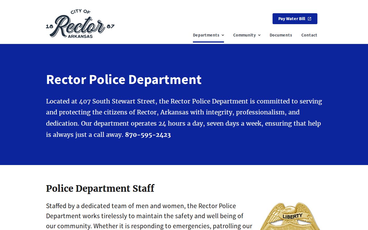 Rector Police official page for Clay County arrest records